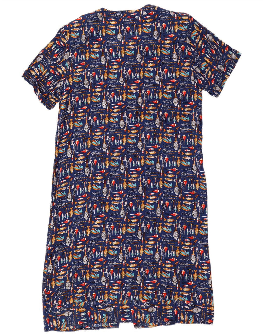 Karel Robe chemise à motif abstrait pour femme UK 14 Bleu marine moyen