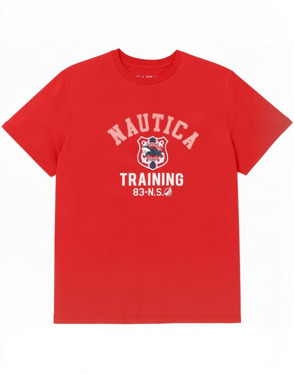 Nautica T-Shirt Graphique Homme Grand Coton Rouge