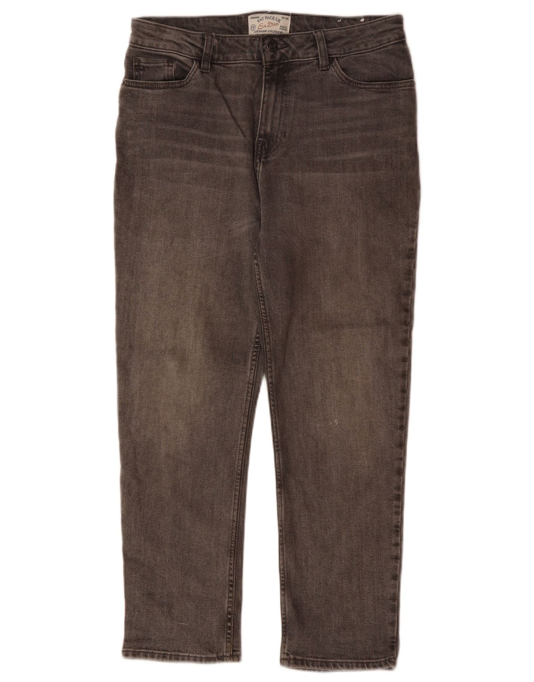 FAT FACE Jean court Chesham Girlfriend pour femme UK 10 Small W30 L24 Gris