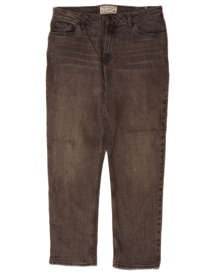 FAT FACE Jean court Chesham Girlfriend pour femme UK 10 Small W30 L24 Gris