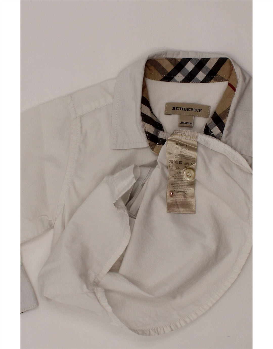 BURBERRY Chemise bébé garçon 9-12 mois coton blanc