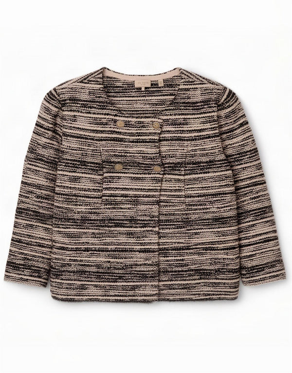 Ted Baker Veste blazer croisée pour femme Taille 6 2XL Noir rayé