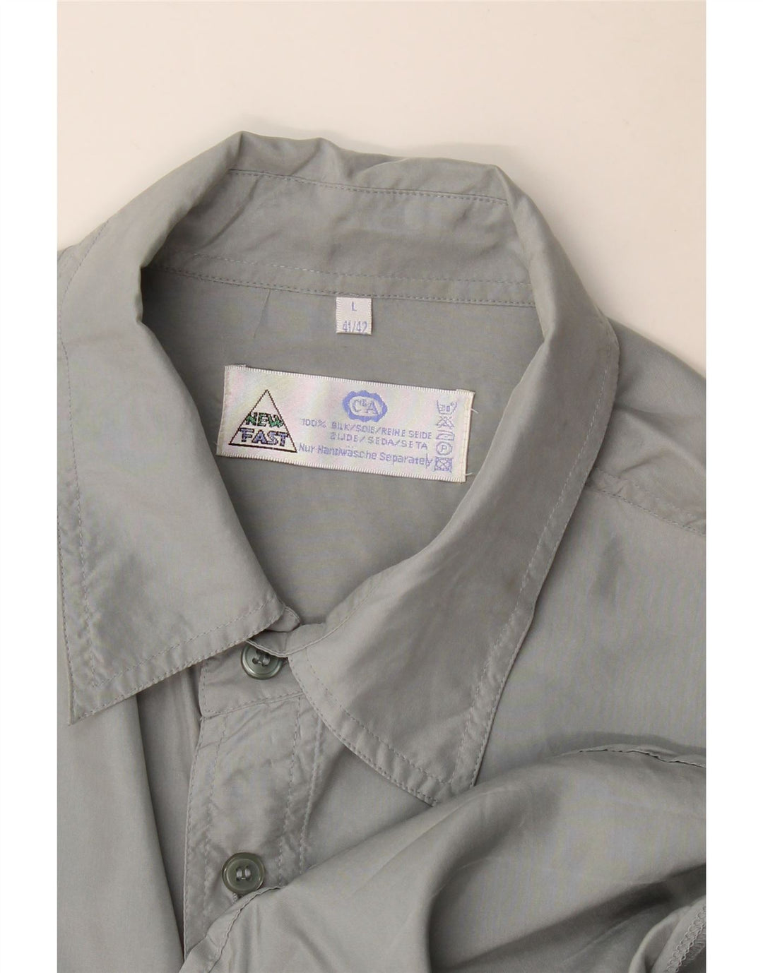Nouveau Chemise manches courtes homme rapide taille 41/42 grande soie grise