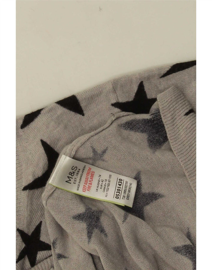 Marks & Spencer Pull col bateau pour femme UK 14 Large Gris