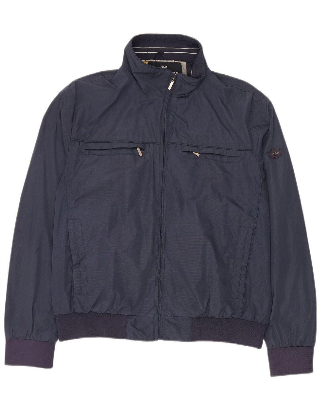 Wampum Veste Bomber Homme UK 40 Large Bleu Marine Polyester
