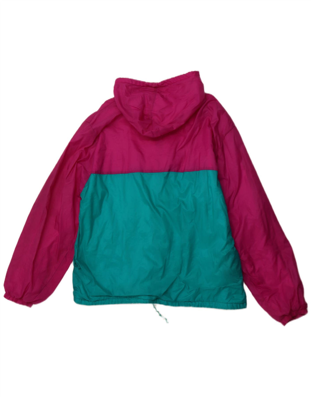 VINTAGE Veste de pluie à capuche pour homme UK 42 XL Rose Colourblock Polyamide