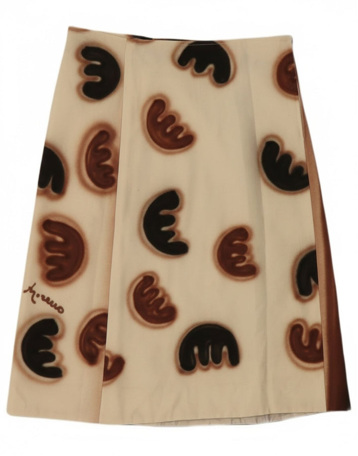 vintage Femme Jupe A-Line W30 Medium White Colourblock