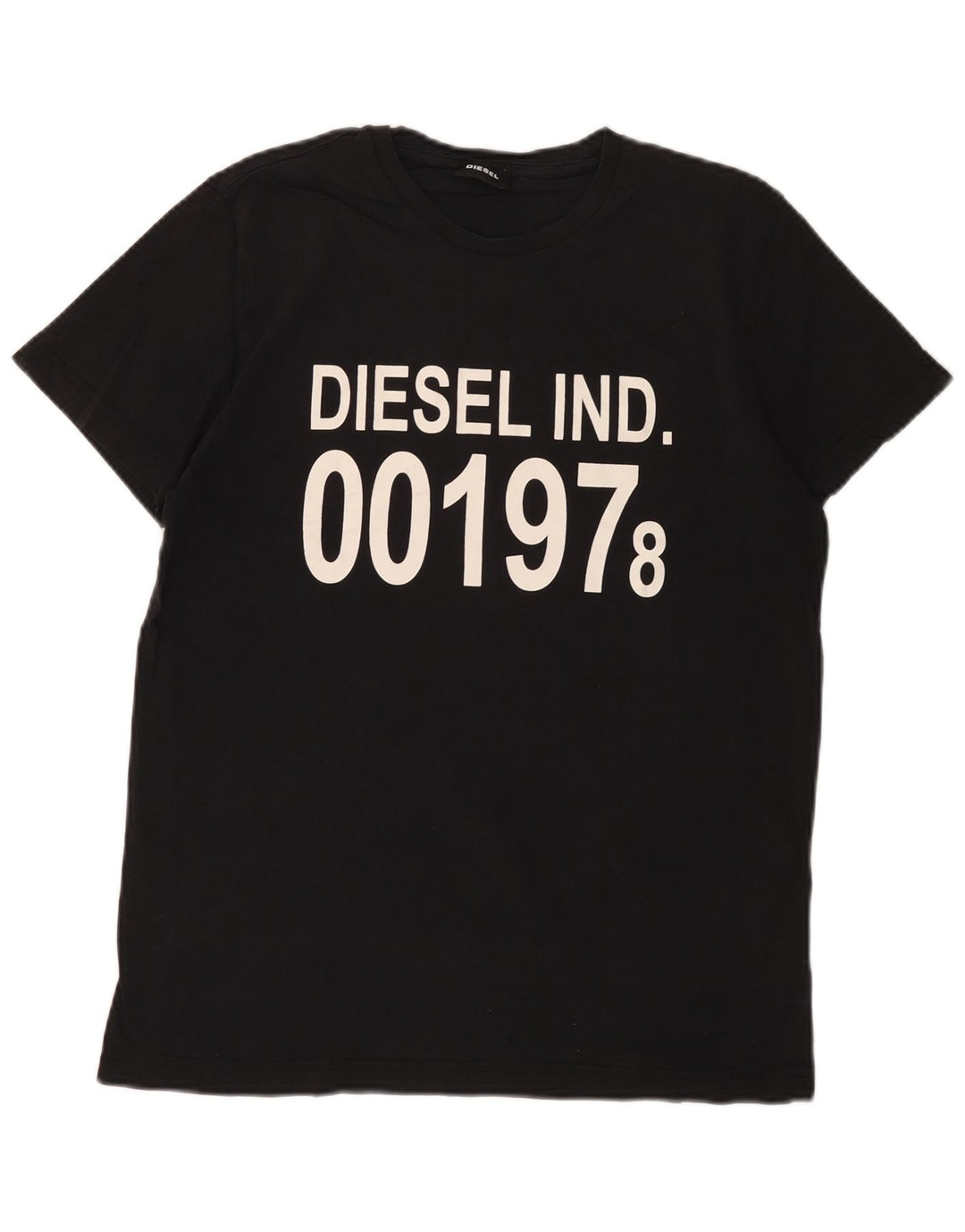 DIESEL T-Shirt Graphique Homme Noir Moyen Coton