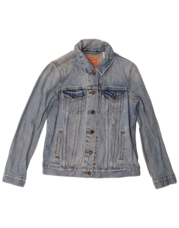 LEVI'S Veste en Jean Femme UK 10 Petit Bleu Coton