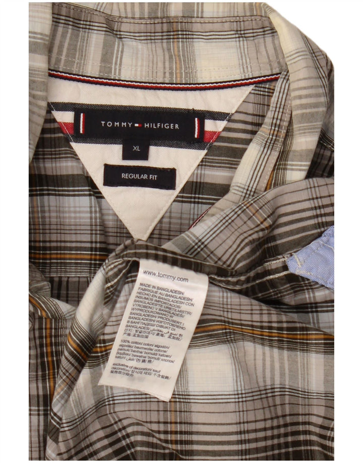 Tommy Hilfiger Chemise Regular Fit XL en coton à carreaux gris pour homme
