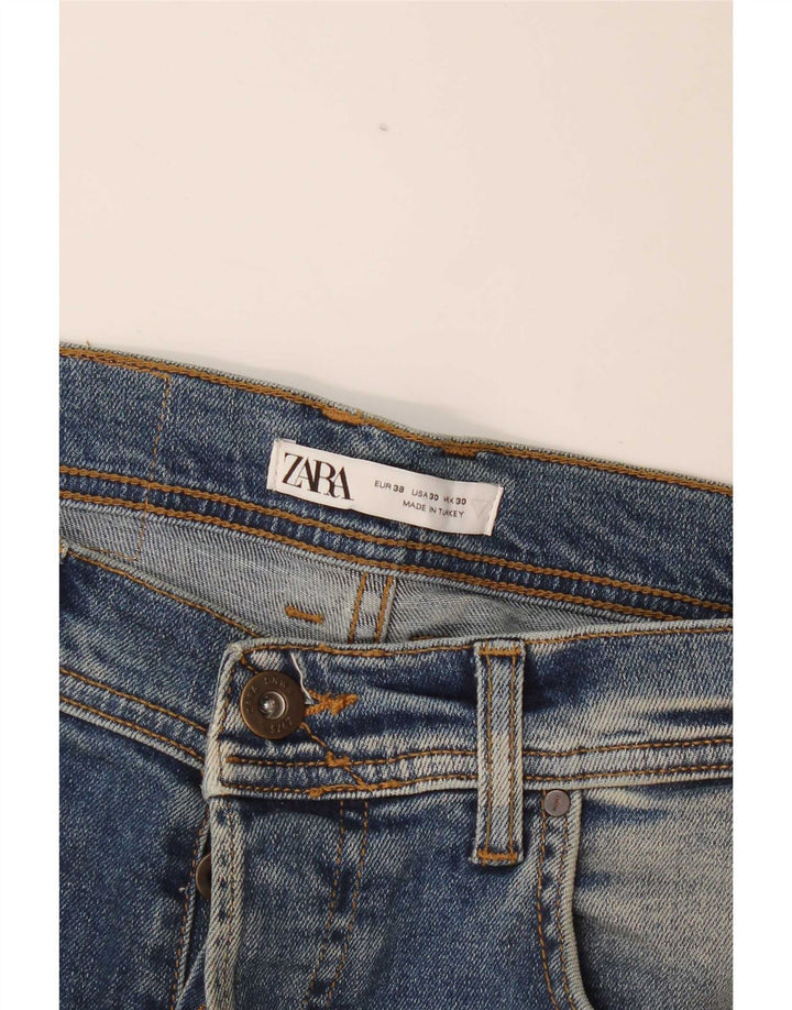 Zara Jean slim vieilli pour homme EU 38 Small W30 L30 Bleu
