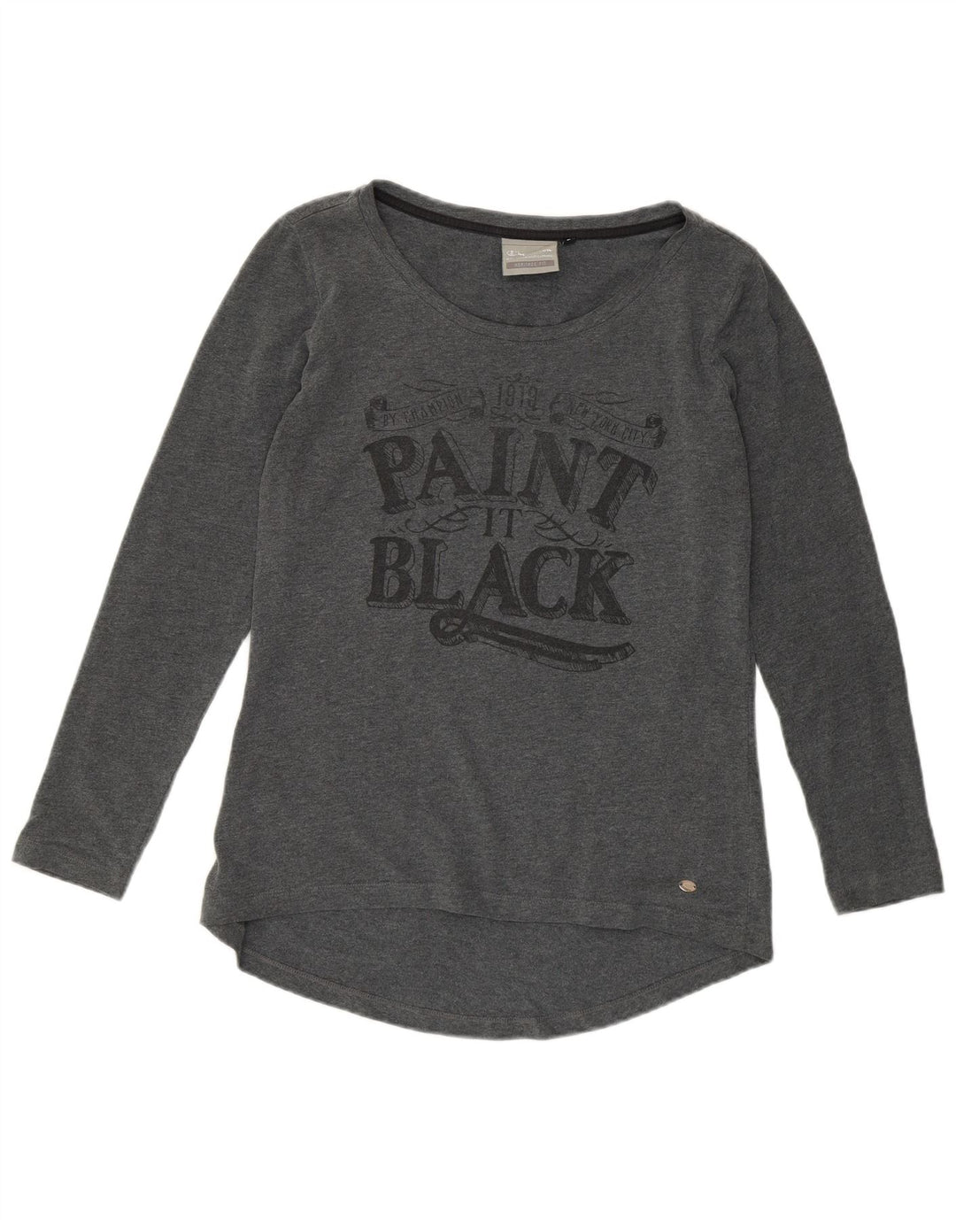 CHAMPION T-shirt graphique Heritage Fit pour femme UK 14 Large Gris