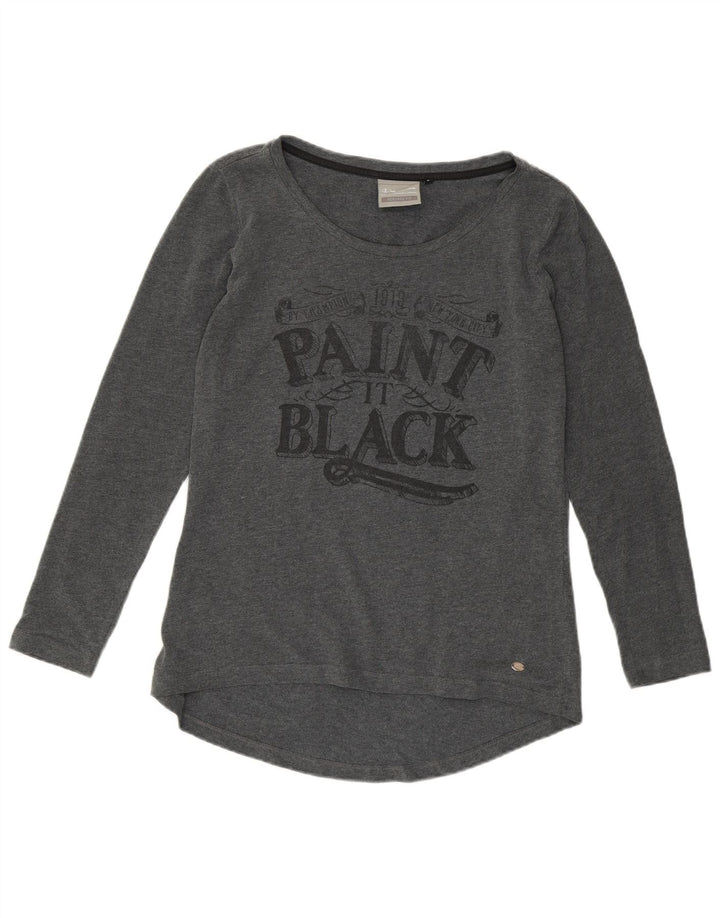 CHAMPION T-shirt graphique Heritage Fit pour femme UK 14 Large Gris