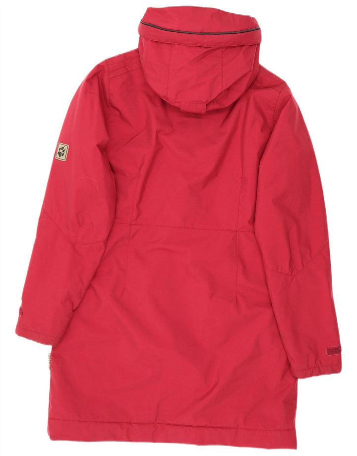 Jack Wolfskin Manteau coupe-vent à capuche pour femme UK 10 Petit Rouge Polyester