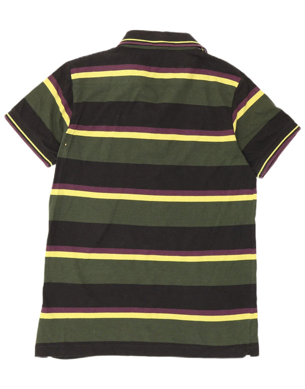 French Connection Polo Regular Fit Homme Vert Moyen Rayé en Coton