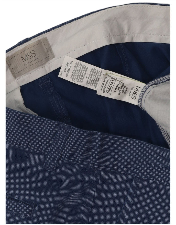 Marks & Spencer Short Chino Homme W34 Grand Bleu Coton
