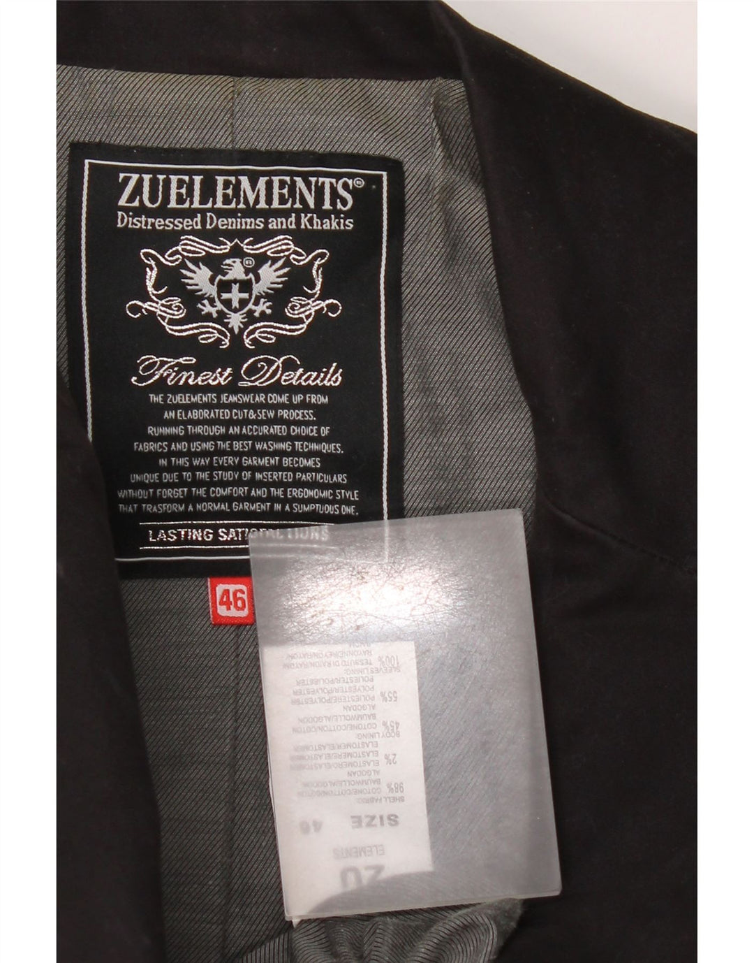 Zu Elements Veste Blazer 3 Boutons Femme IT 46 Grand Coton Noir