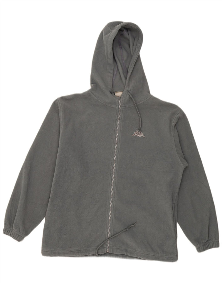 KAPPA Mens Hooded Fleece Jacket UK 38 Medium Grey Polyester