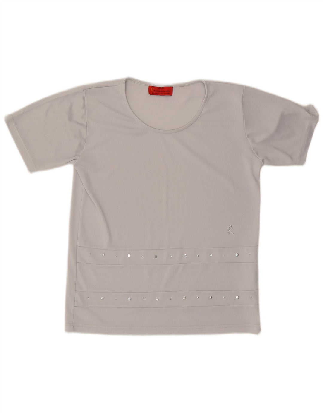 ROBERTA DI CAMERINO T-Shirt Femme Top UK 14 Gris Moyen Polyester