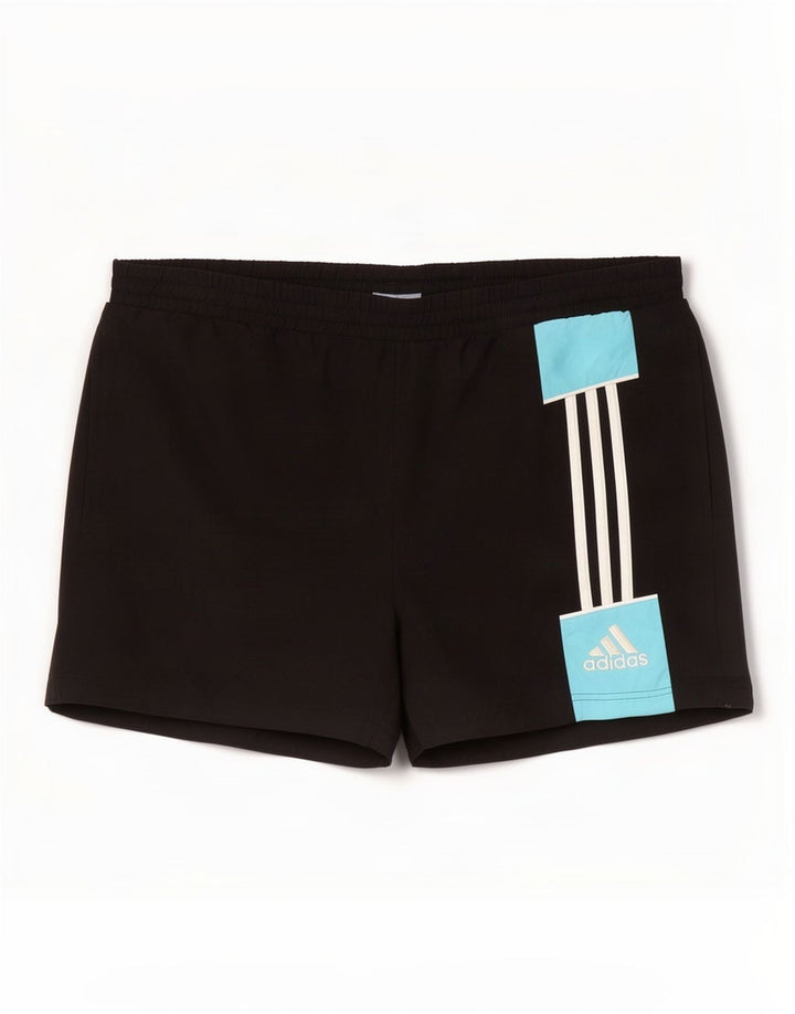 Adidas Short de sport pour homme en polyester color block noir moyen