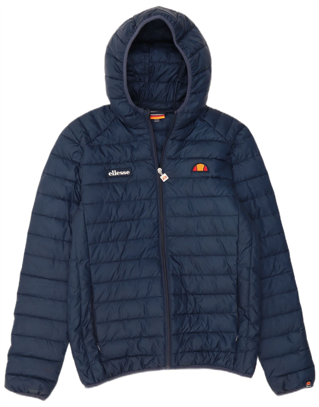 ELLESSE Veste matelassée à capuche pour homme UK 36 Small Bleu Marine Polyester
