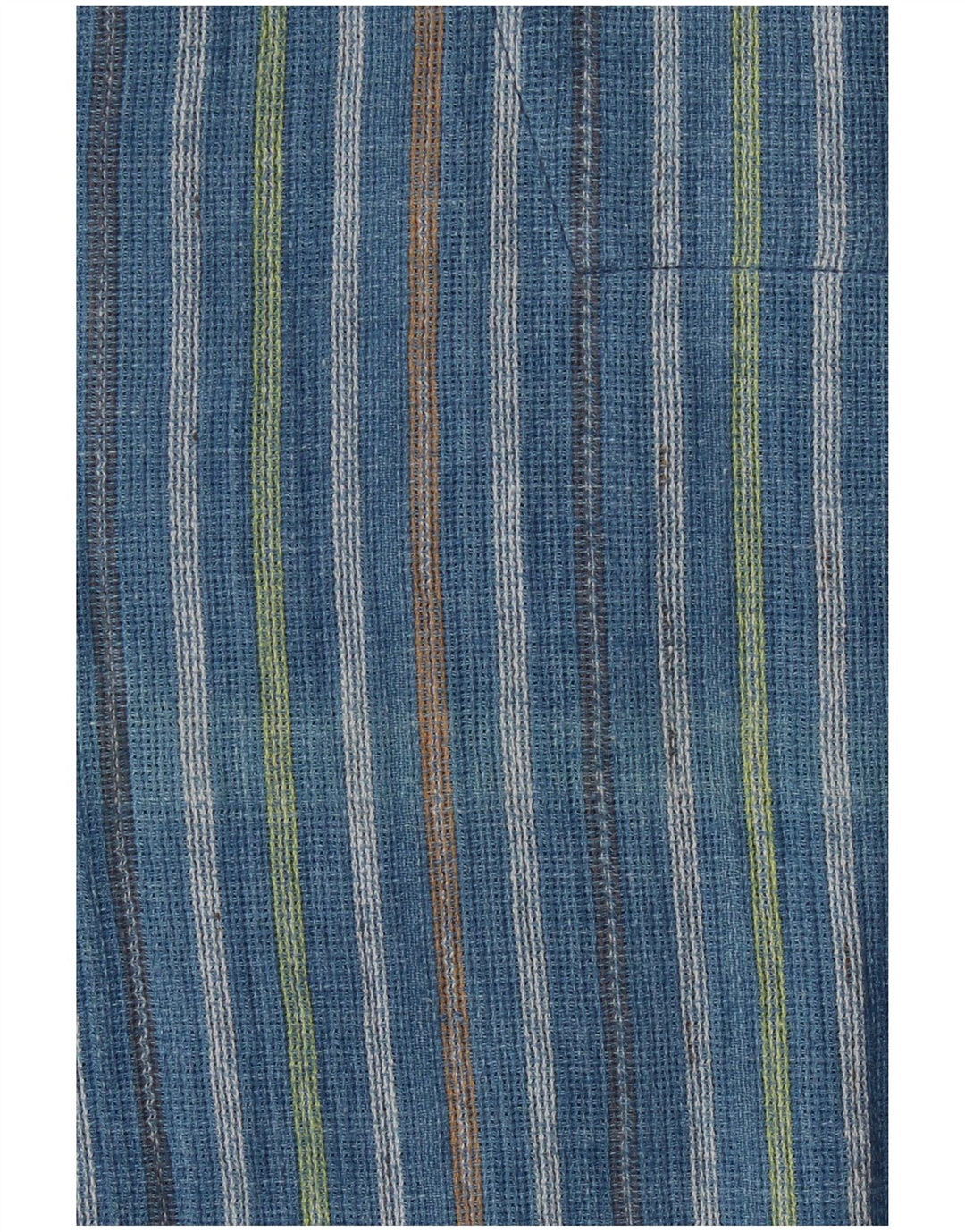 VINTAGE Chemise ample à manches courtes pour homme, rayée bleu moyen