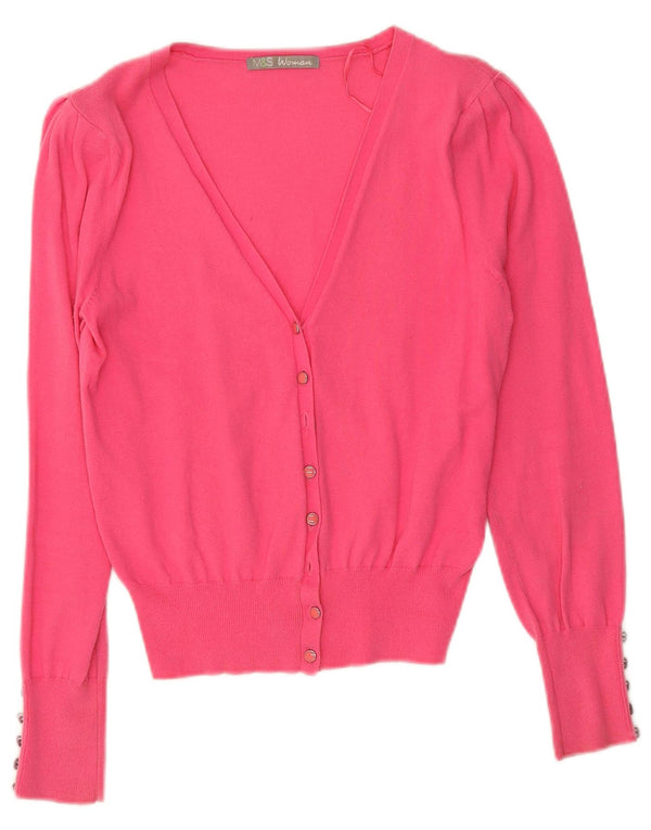 Marks & Spencer Pull cardigan pour femme UK 10 Petit coton rose