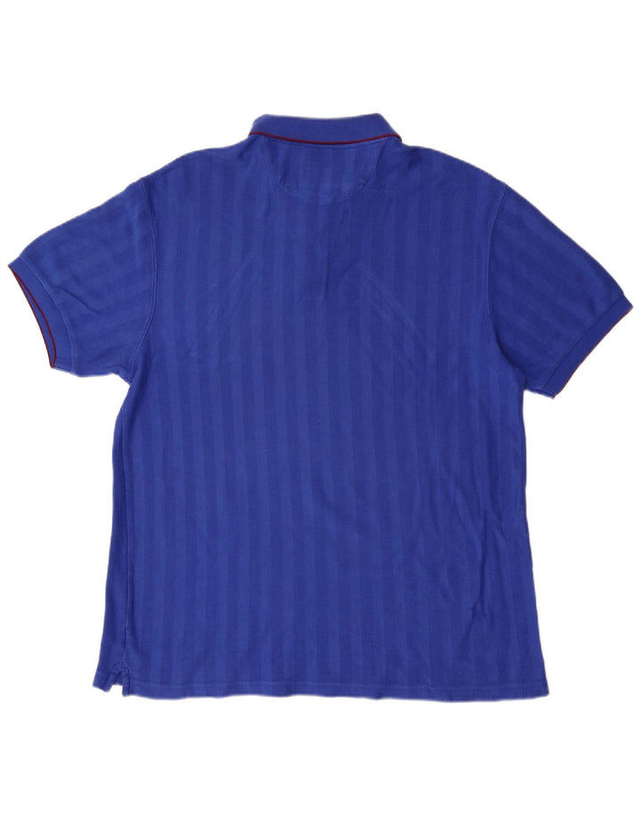 Chaps Polo Homme Large Bleu Rayé Coton