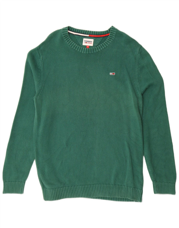 TOMMY HILFIGER Pull Col Ras du Cou Homme Vert Moyen Coton