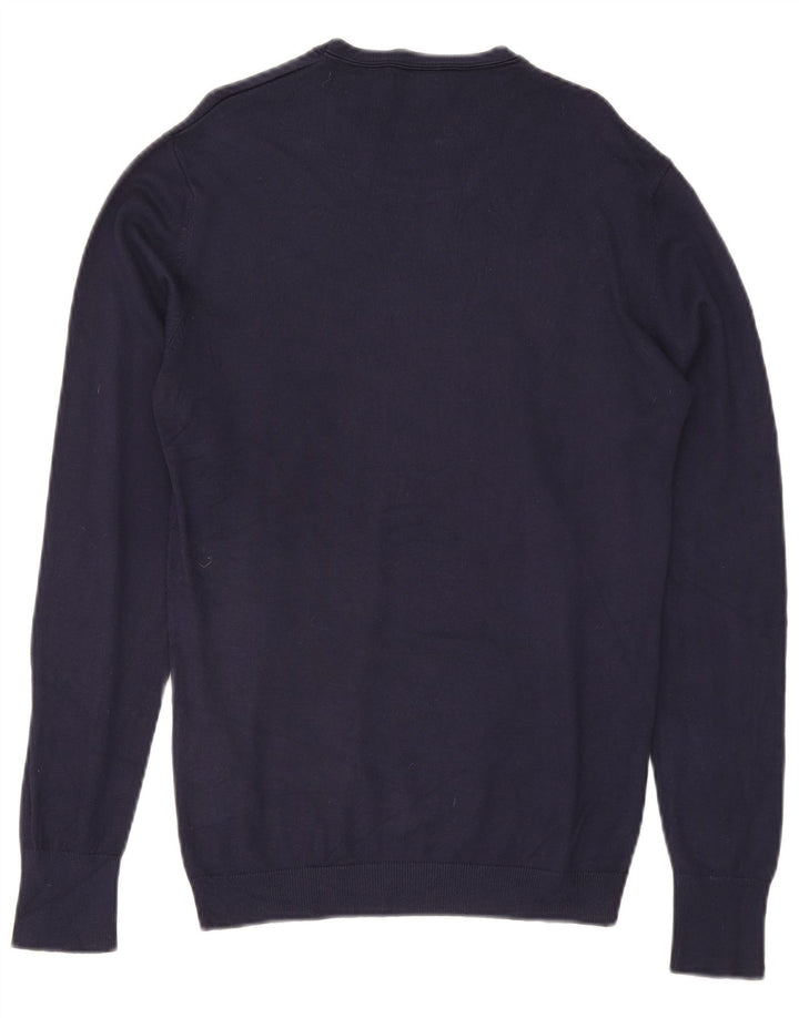 Zara Pull Col Rond Homme Bleu Marine Moyen Viscose