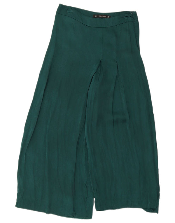 Zara Pantalon décontracté à jambe large pour femme Petit W26 L26 Vert