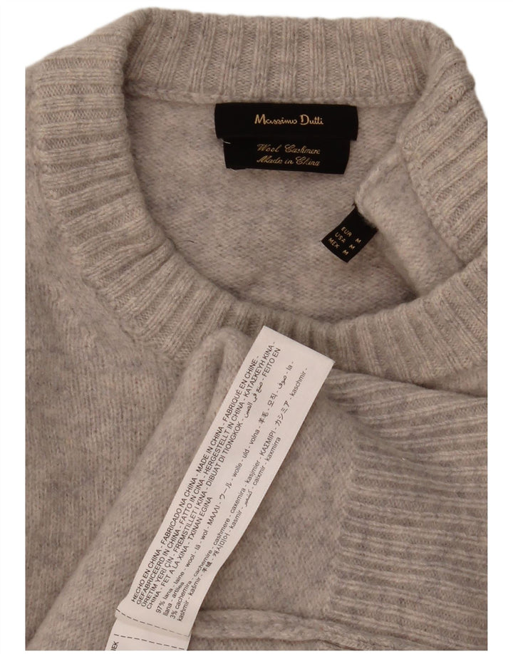 Massimo Dutti Pull ras du cou pour femme UK 14 Gris moyen moucheté