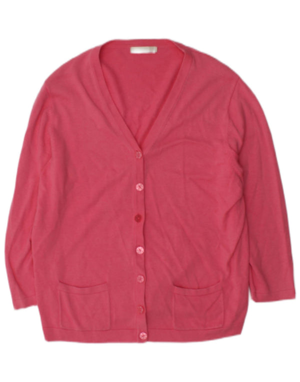 Marks & Spencer Pull cardigan à manches 3/4 pour femme UK 14 Grand coton rose