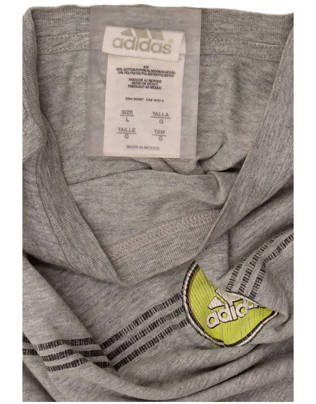 Adidas Haut graphique à manches longues pour hommes, grand coton gris
