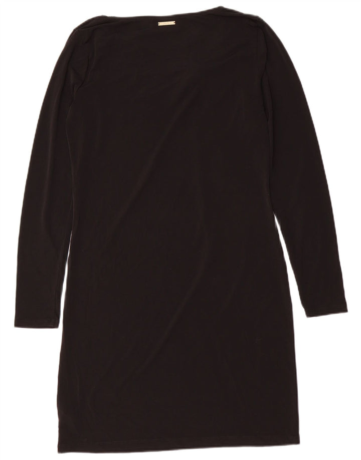 Michael Kors Robe moulante à manches longues pour femme UK 14 Polyester noir moyen