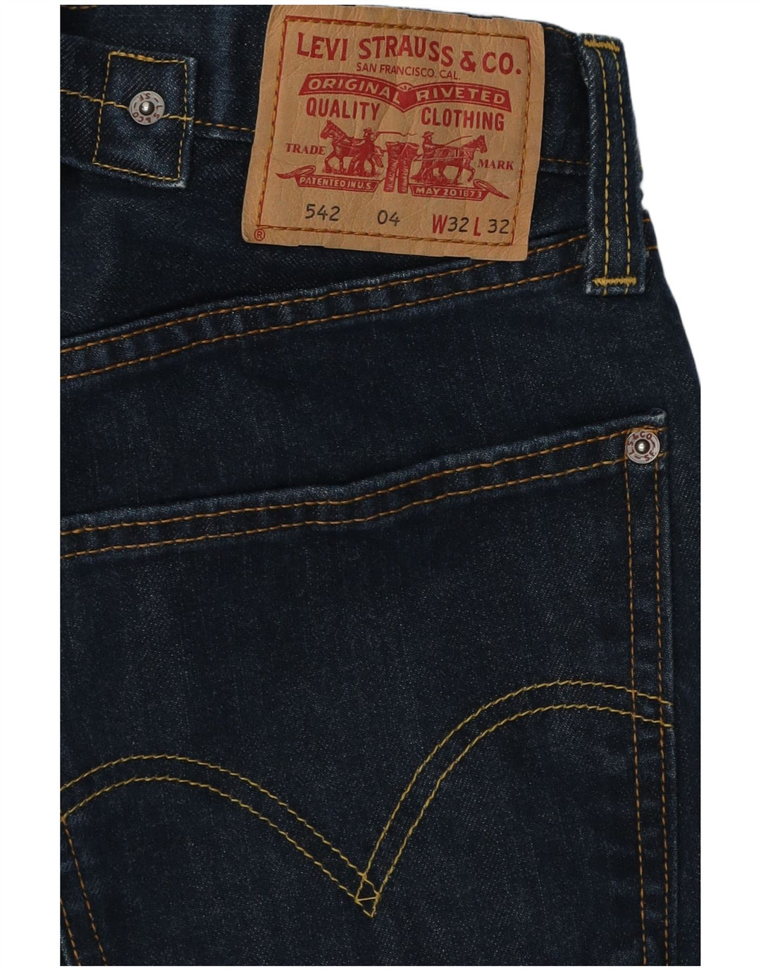 Levi's Jean évasé 542 Homme W32 L32 Bleu Marine Coton