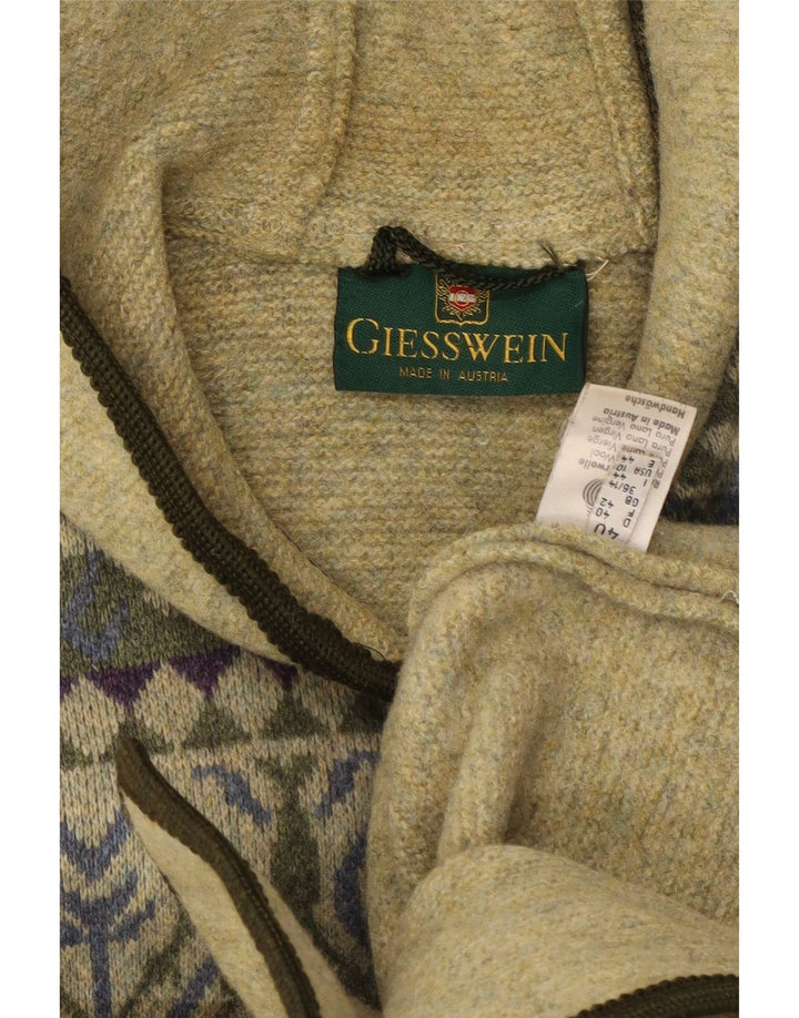 GIESSWEIN Cardigan à capuche pour femme UK 14 Large Vert Fair Isle
