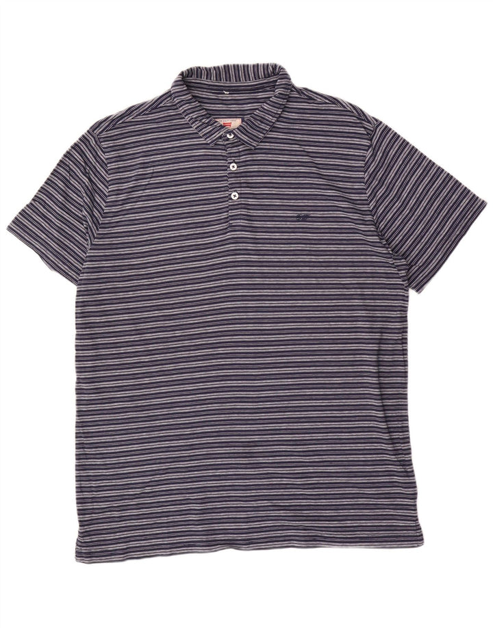 Carrera Polo Homme Large Bleu Marine Rayé