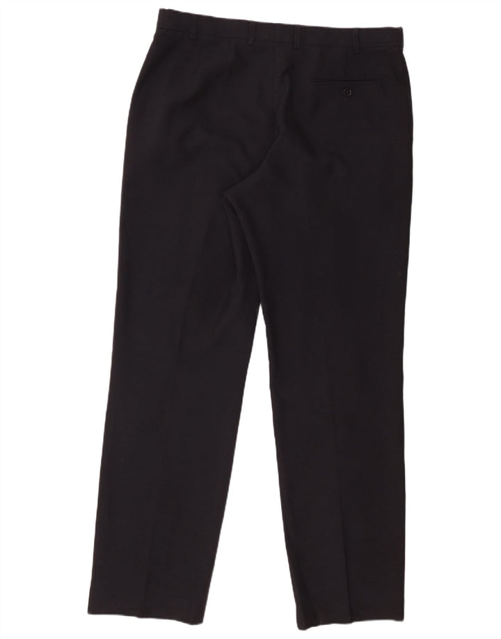 Marks & Spencer Pantalon de Costume Regular Homme W36 L33 Bleu Marine Polyester