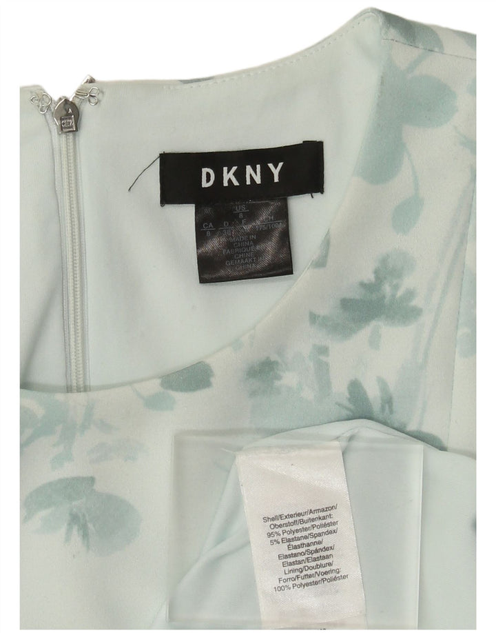 Dkny Robe trapèze sans manches pour femme EU 40 Polyester floral vert moyen