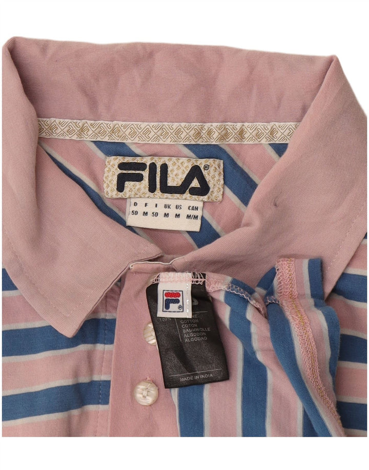 FILA Polo Homme Rose Moyen Rayé Coton