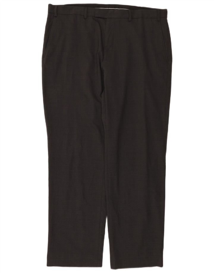 Marks & Spencer Pantalon de Costume Droit Homme W38 L31 Gris Laine