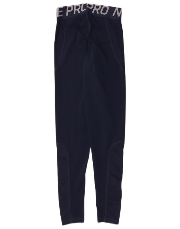 Nike Legging graphique Dri Fit pour femme UK 8 Small Bleu marine Polyester