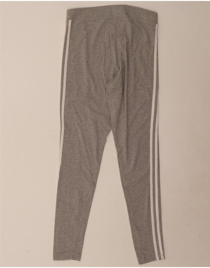 Adidas Leggings Femme UK 14 Coton Chiné Gris Moyen