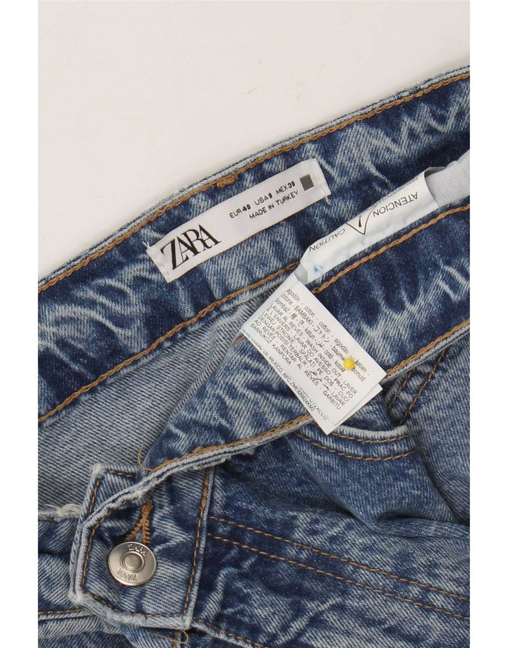 Zara Jean droit femme EU 40 Medium W30 L28 bleu coton