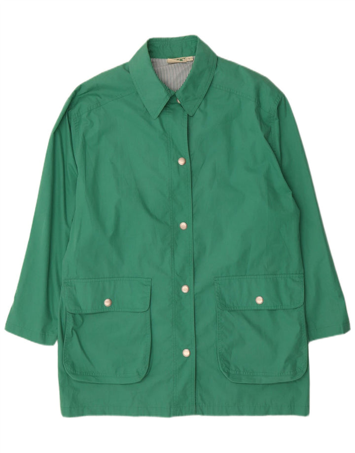VINTAGE Manteau surdimensionné pour femmes UK 16 Grand polyester vert