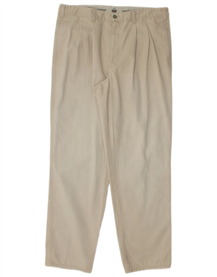DOCKERS Mens Pegged Chino Trousers W38 L34 Beige