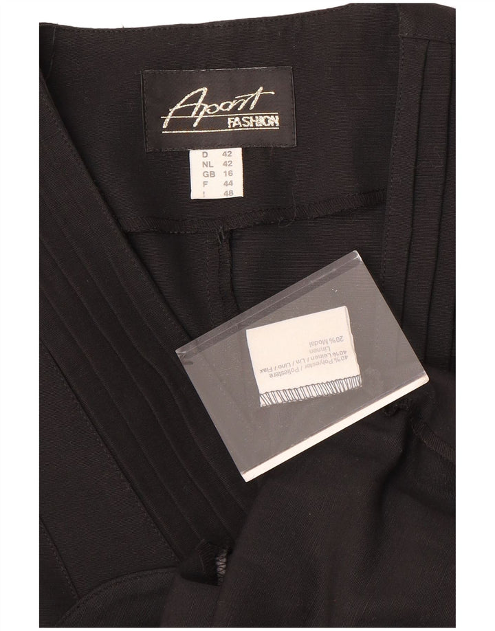 APART Veste blazer sans manches à 4 boutons pour femme UK 16 Large Noir Polyester