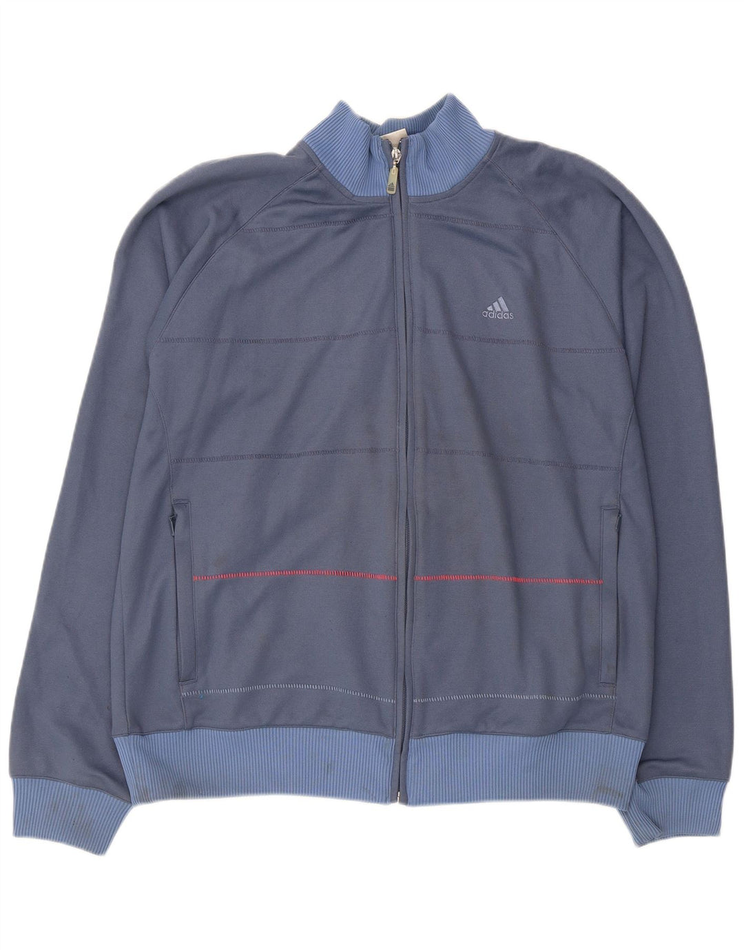 Adidas Veste de survêtement pour homme en coton rayé bleu marine Taille L
