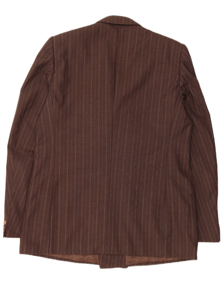vintage Mens Double Breasted Blazer Veste IT 54 2XL Marron Rayé